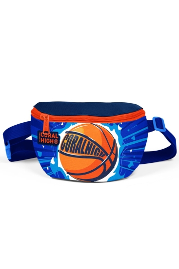 Coral High Kids Lacivert Mavi Basketbol Top Desenli Bel Çantası 22498 - 1