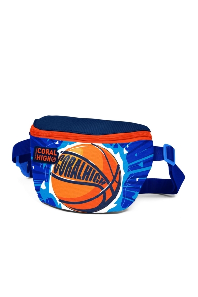 Coral High Kids Lacivert Mavi Basketbol Top Desenli Bel Çantası 22498 - 3