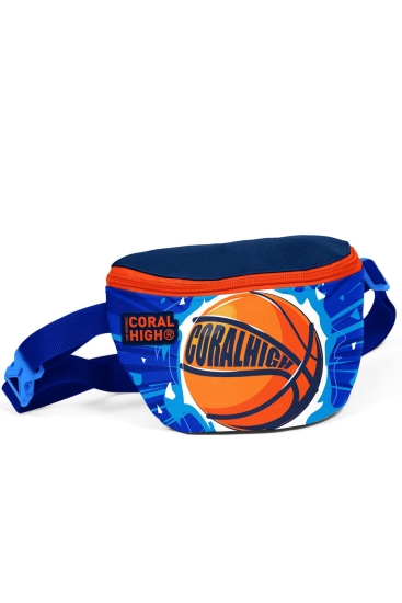 Coral High Kids Lacivert Mavi Basketbol Top Desenli Bel Çantası 22498 - 4