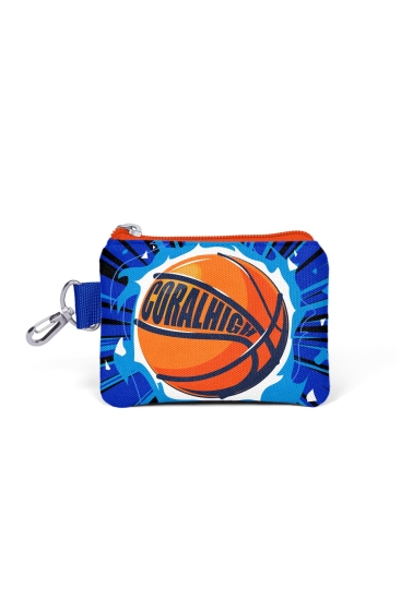 Coral High Kids Lacivert Mavi Basketbol Top Desenli Bozuk Para Çantası 21853 - 1