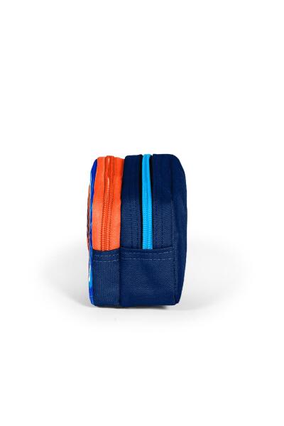 Coral High Kids Lacivert Mavi Basketbol Top Desenli İki Bölmeli Kalem Çantası 12066 - 2