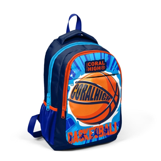 Coral High Kids Lacivert Mavi Basketbol Top Desenli Usb'li 3’lü Okul Çanta Seti SET0124318 - 2