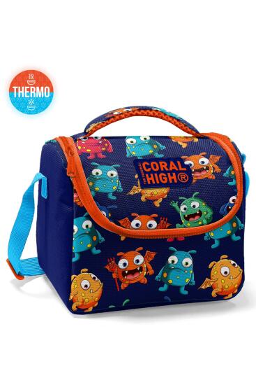 Coral High Kids Lacivert Mavi Canavar Desenli Thermo Beslenme Çantası 11822 