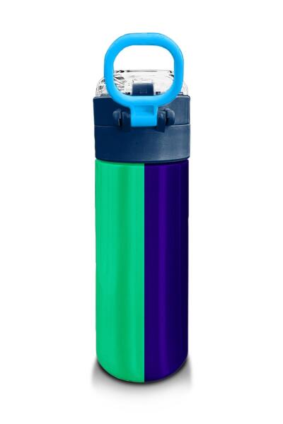 Coral High Kids Lacivert Mavi Çizgili Pipetli ve Direkt İçim Çelik Termos 500 ml 31997 - 3