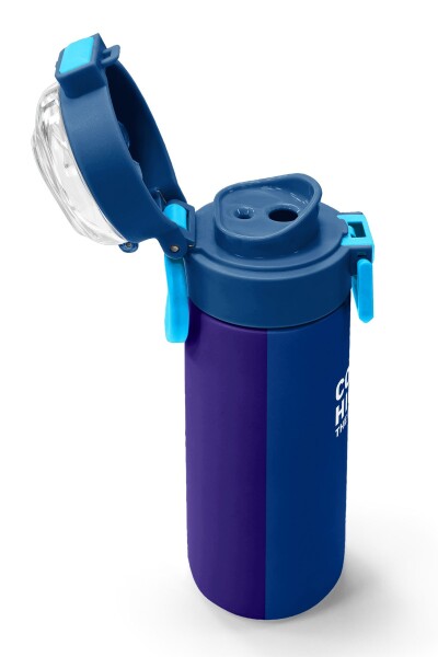 Coral High Kids Lacivert Mavi Çizgili Pipetli ve Direkt İçim Çelik Termos 500 ml 31997 - 6