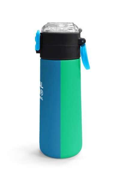 Coral High Kids Lacivert Mavi Çizgili Pipetli ve Direkt İçim Çelik Termos 500 ml 31997 - 3