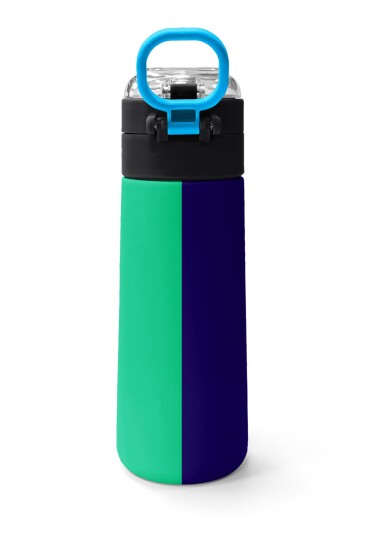 Coral High Kids Lacivert Mavi Çizgili Pipetli ve Direkt İçim Çelik Termos 500 ml 31997 - 4