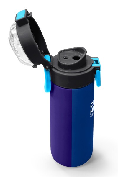 Coral High Kids Lacivert Mavi Çizgili Pipetli ve Direkt İçim Çelik Termos 500 ml 31997 - 6