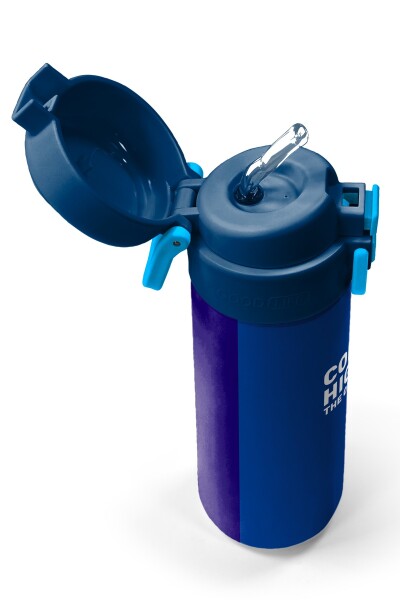 Coral High Kids Lacivert Mavi Çizgili Pipetli ve Direkt İçim Çelik Termos 500 ml 31997 - 2