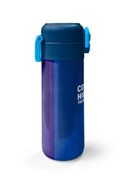 Coral High Kids Lacivert Mavi Çizgili Pipetli ve Direkt İçim Çelik Termos 500 ml 31997 - 5