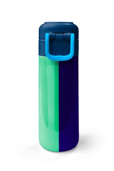Coral High Kids Lacivert Mavi Çizgili Pipetli ve Direkt İçim Çelik Termos 500 ml 31997 - 7