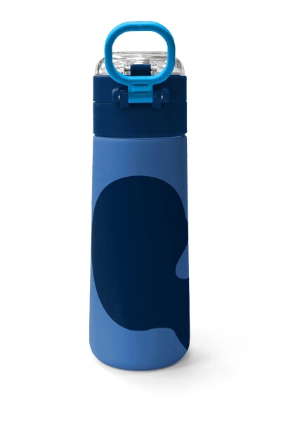 Coral High Kids Lacivert Mavi Desenli Pipetli ve Direkt İçim Çelik Termos 500 ml 31888 - 4