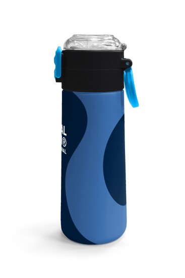 Coral High Kids Lacivert Mavi Desenli Pipetli ve Direkt İçim Çelik Termos 500 ml 31888 - 3