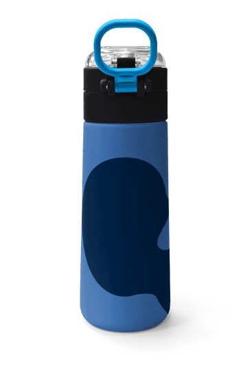 Coral High Kids Lacivert Mavi Desenli Pipetli ve Direkt İçim Çelik Termos 500 ml 31888 - 4