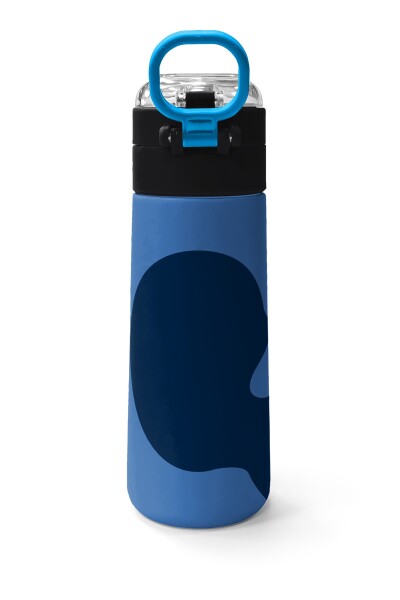 Coral High Kids Lacivert Mavi Desenli Pipetli ve Direkt İçim Çelik Termos 500 ml 31888 - 4