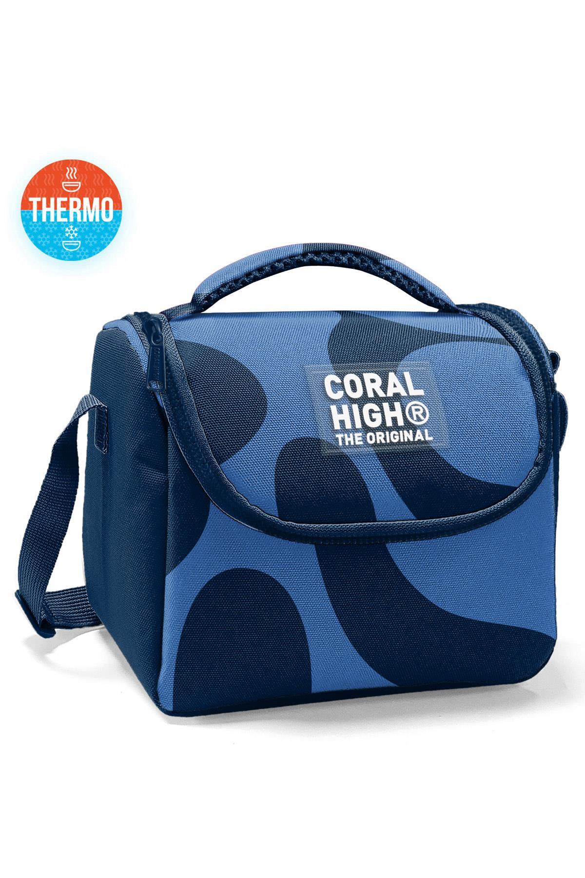 Coral High Kids Lacivert Mavi Desenli Thermo Beslenme Çantası 22788