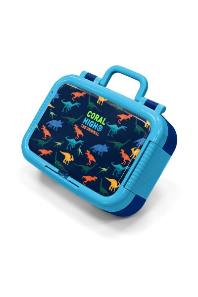 Coral High Kids Lacivert Mavi Dinozor Desenli Paslanmaz Çelik Beslenme Kabı 39213 - 1