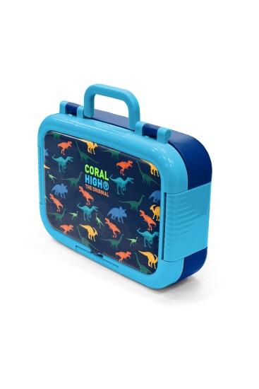 Coral High Kids Lacivert Mavi Dinozor Desenli Paslanmaz Çelik Beslenme Kabı 39213 - 4
