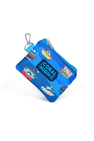 Coral High Kids Lacivert Mavi Gemi Desenli Bozuk Para Çantası 21861 - 3