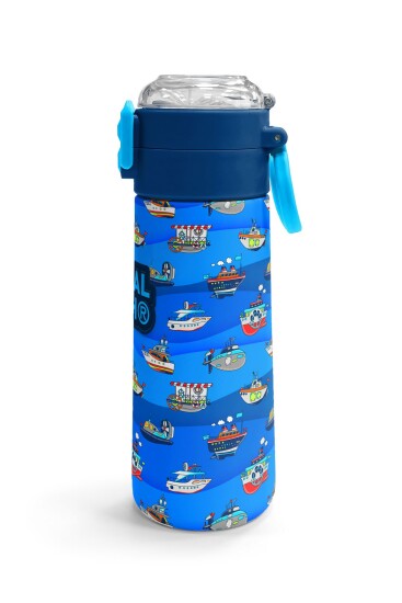 Coral High Kids Lacivert Mavi Gemi Desenli Pipetli ve Direkt İçim Çelik Termos 500 ml 31973 - 3