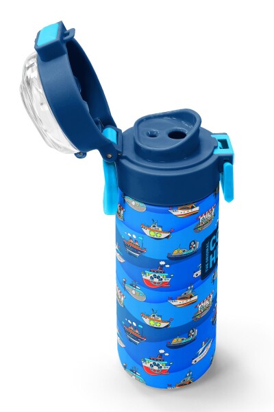 Coral High Kids Lacivert Mavi Gemi Desenli Pipetli ve Direkt İçim Çelik Termos 500 ml 31973 - 6