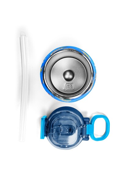 Coral High Kids Lacivert Mavi Gemi Desenli Pipetli ve Direkt İçim Çelik Termos 500 ml 31973 - 7