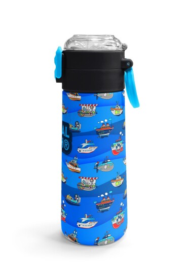 Coral High Kids Lacivert Mavi Gemi Desenli Pipetli ve Direkt İçim Çelik Termos 500 ml 31973 - 3