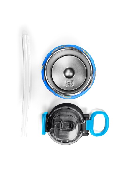 Coral High Kids Lacivert Mavi Gemi Desenli Pipetli ve Direkt İçim Çelik Termos 500 ml 31973 - 7