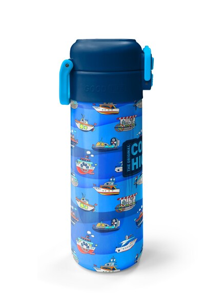 Coral High Kids Lacivert Mavi Gemi Desenli Pipetli ve Direkt İçim Çelik Termos 500 ml 31973 - 5