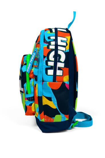 Coral High Kids Lacivert Mavi Graffiti Desenli Dört Bölmeli Okul Sırt Çantası 23777 - 7