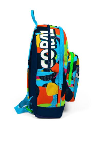 Coral High Kids Lacivert Mavi Graffiti Desenli Dört Bölmeli Okul Sırt Çantası 23777 - 4