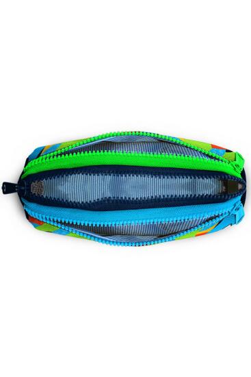 Coral High Kids Lacivert Mavi Graffiti Desenli Üç Bölmeli Kalem Çantası 22093 - 4