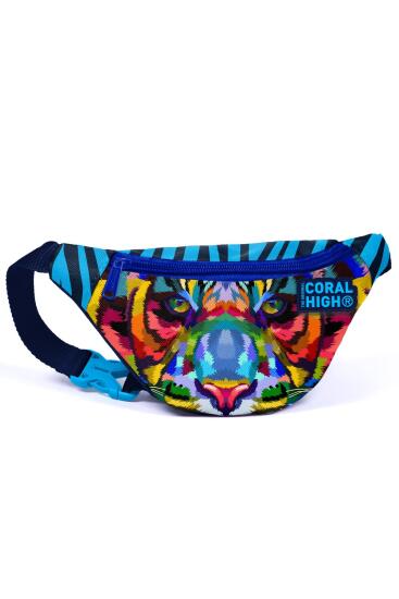 Coral High Kids Lacivert Mavi Kaplan Desenli Bel Çantası 12638 
