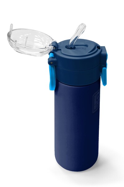 Coral High Kids Lacivert Mavi Pipetli ve Direkt İçim Çelik Termos 500 ml 31828 - 5