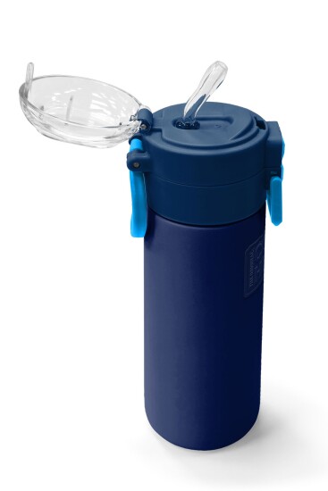 Coral High Kids Lacivert Mavi Pipetli ve Direkt İçim Çelik Termos 500 ml 31828 - 5