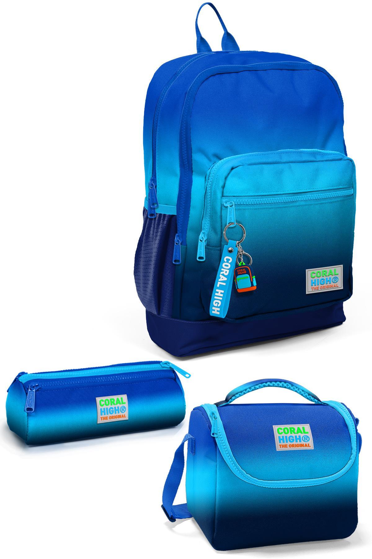 Coral High Kids Lacivert Mavi Renk Geçişli 3’lü Okul Çanta Seti SET0123745