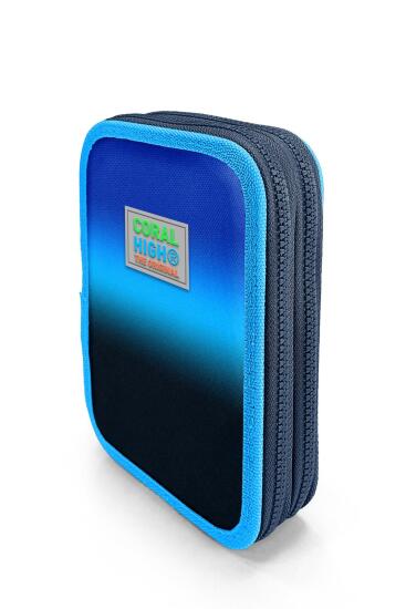 Coral High Kids Lacivert Mavi Renk Geçişli Çift Katlı Kalem Çanta 11152 - 2