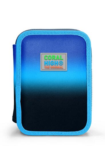 Coral High Kids Lacivert Mavi Renk Geçişli Çift Katlı Kalem Çanta 11152 - 10