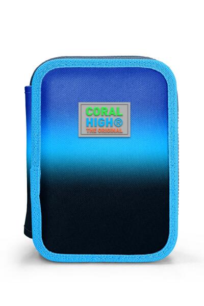 Coral High Kids Lacivert Mavi Renk Geçişli Çift Katlı Kalem Çanta 11152 - 10