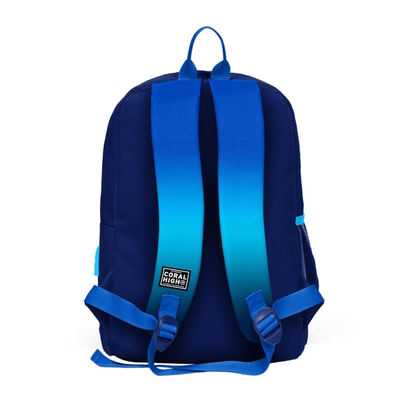 Coral High Kids Lacivert Mavi Renk Geçişli Dört Bölmeli USB'li Okul Sırt Çantası 23845 - 4