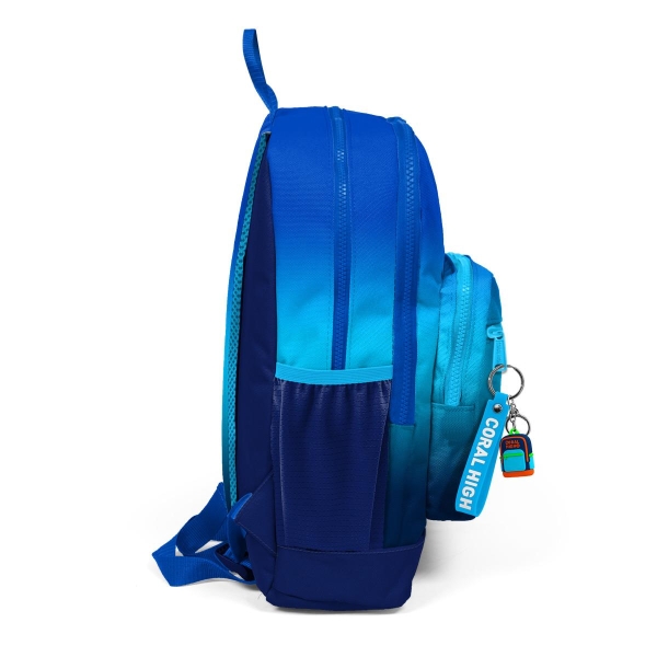 Coral High Kids Lacivert Mavi Renk Geçişli Dört Bölmeli USB'li Okul Sırt Çantası 23845 - 6