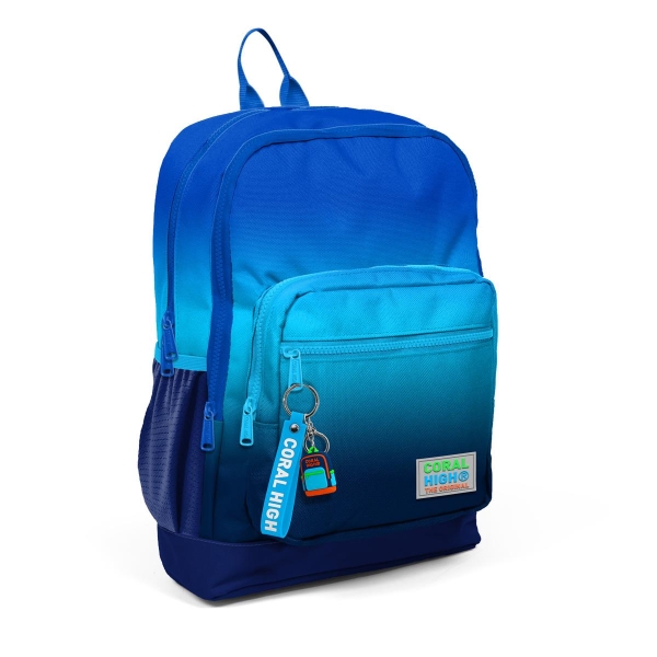 Coral High Kids Lacivert Mavi Renk Geçişli Dört Bölmeli USB'li Okul Sırt Çantası 23845 - 7