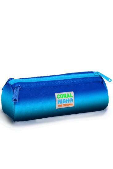 Coral High Kids Lacivert Mavi Renk Geçişli Üç Bölmeli Kalem Çantası 22045 