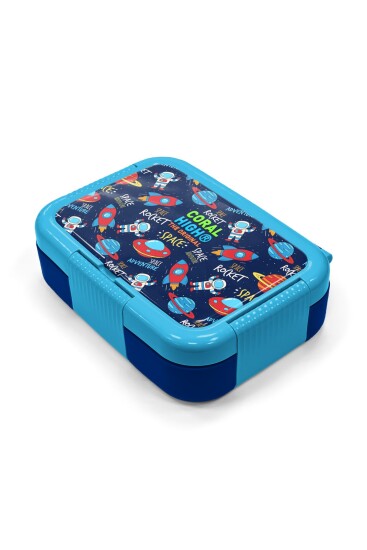 Coral High Kids Lacivert Mavi Uzay Desenli Paslanmaz Çelik Beslenme Kabı 39221 - 2