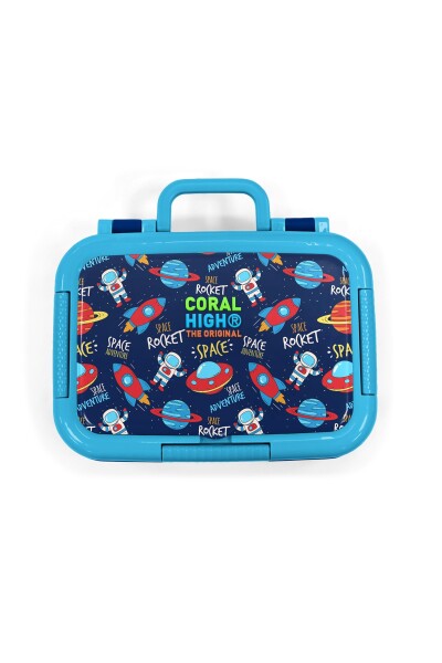 Coral High Kids Lacivert Mavi Uzay Desenli Paslanmaz Çelik Beslenme Kabı 39221 - 5
