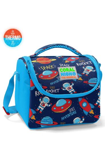 Coral High Kids Lacivert Mavi Uzay Desenli Thermo Beslenme Çantası 11807 - Coral High KIDS