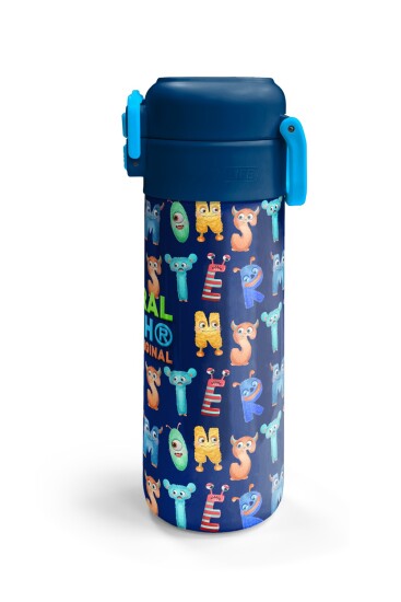 Coral High Kids Lacivert Neon Sarı Desenli Pipetli ve Direkt İçim Çelik Termos 500 ml 31935 - 7