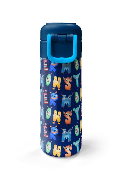 Coral High Kids Lacivert Neon Sarı Desenli Pipetli ve Direkt İçim Çelik Termos 500 ml 31935 - 8