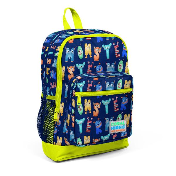 Coral High Kids Lacivert Neon Sarı Monster Desenli 3’lü Okul Çanta Seti SET0123726 - 2
