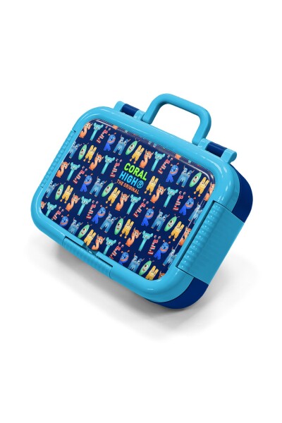 Coral High Kids Lacivert Neon Sarı Monster Desenli Paslanmaz Çelik Beslenme Kabı 39242 - 1